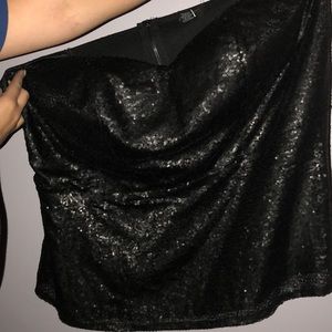 Black sequin strapless top torrid